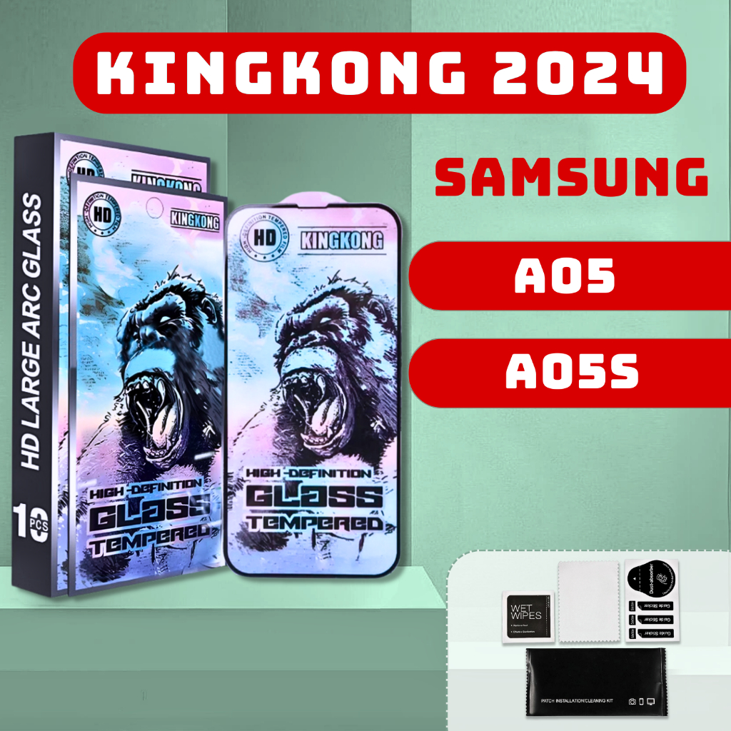 Kính cường lực Samsung A05, A05s kingkong xanh|Miếng dán bảo vệ màn hình ss|opkem