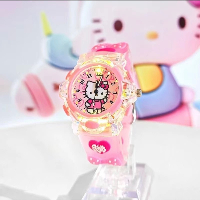 Đồng Hồ Đeo Tay helokity sanrio kuromi Dễ Thương Cho Bé Trai và Gái có đèn Led