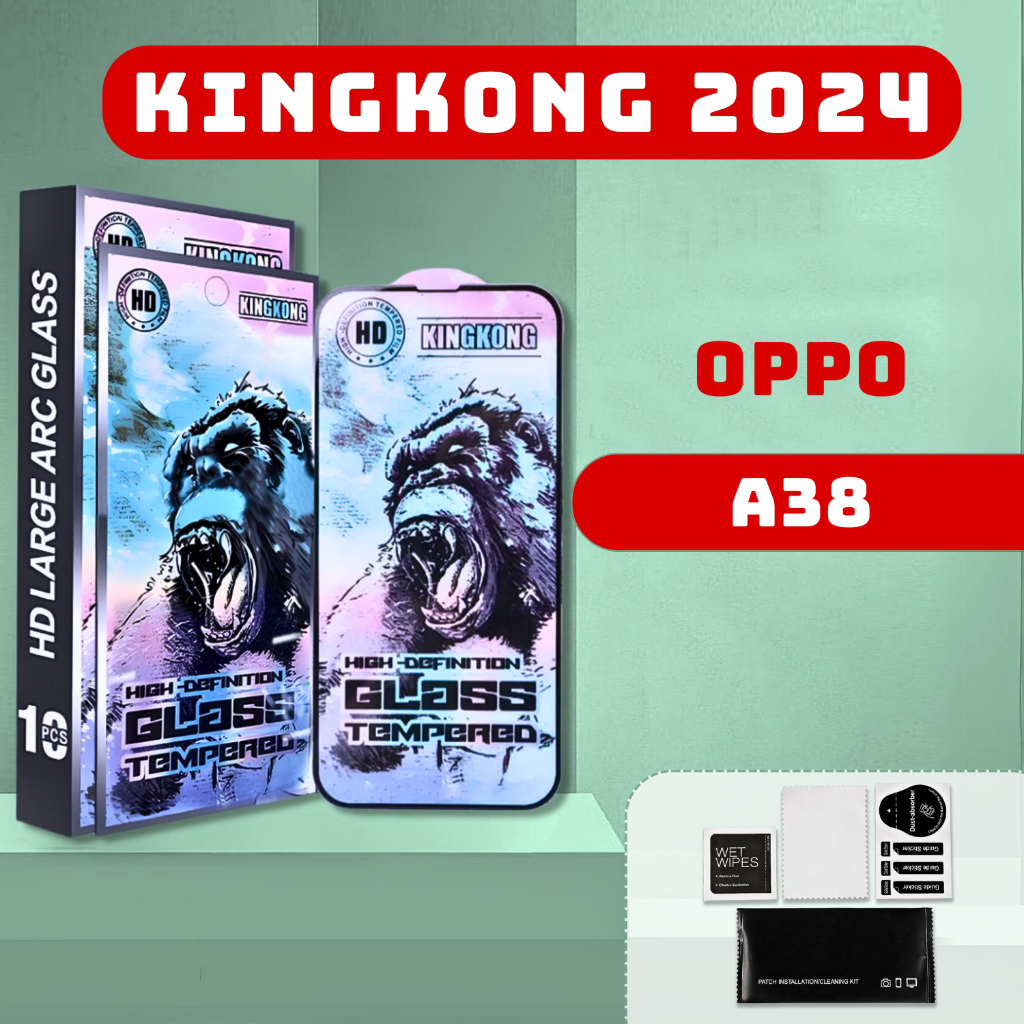Kính cường lực  oppo A38  kingkong xanh|Miếng dán bảo vệ màn hình OPPO|opkem