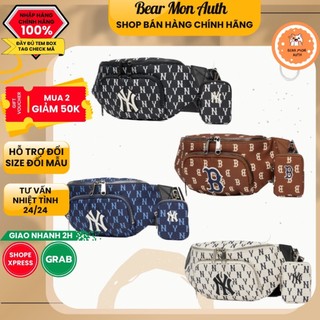 Túi đeo hông mlb monogram hip sack new york yankees 3ahsm012n màu đen nâu trắng đen