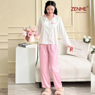 Đồ Bộ Mặc Nhà Pyjama Dài Tay Cộc Tay Lụa Latin Mềm Mại Cao Cấp Zen Me PJC0423
