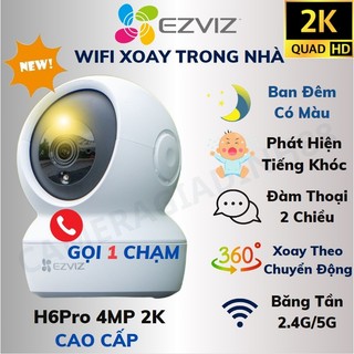 Camera Wifi Trong Nhà Ezviz H6 H6C PRO 2K 1080P 2MP 4MP C6N Độ nét cao, Xoay 360 [Hỗ Trợ Cổng Lan]