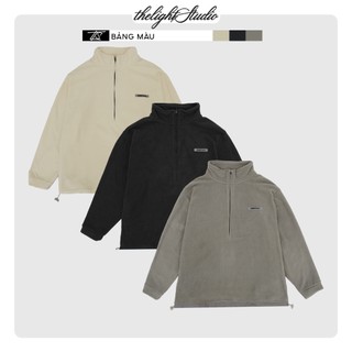 Áo sweater half zip FEAR OF GOD FOG ESSENTIALS polar fleece dài tay unisex TLS oversize thời trang nam nữ form rộng