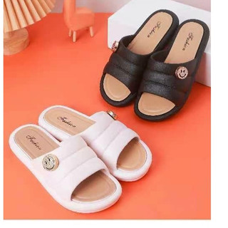 Dép quai ngang fashion đế cao su siêu êm nữ cao 3cm