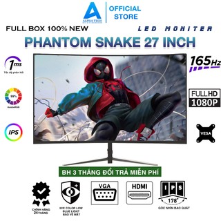 Màn hình máy tính PC mặt cong 24|27 inch 165|144|120|100Hz Phantom Snake chính hãng IPS -Full HD-mới full box