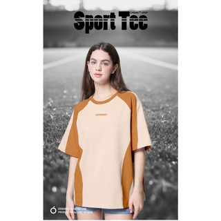 Áo thun lime orange phom rộng phối in logo - sport tee oversize unisex - lu23151409