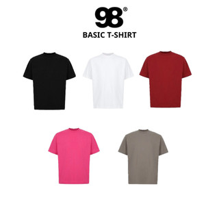 Áo thun trơn bo cổ dày dặn basic 100% cotton dày dặn 250gsm 98stu