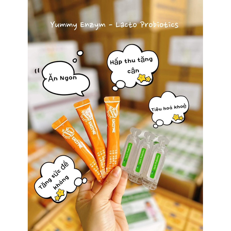 Siro ăn ngon yummy enzym  - Giúp bé ăn ngon, ngủ ngon, tăng cân, tăng đề kháng - Hộp 15 gói