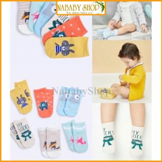 Vớ tất Cổ Ngắn Hình Thú chống trượt in họa tiết động vật hoạt hình dễ thương cho bé