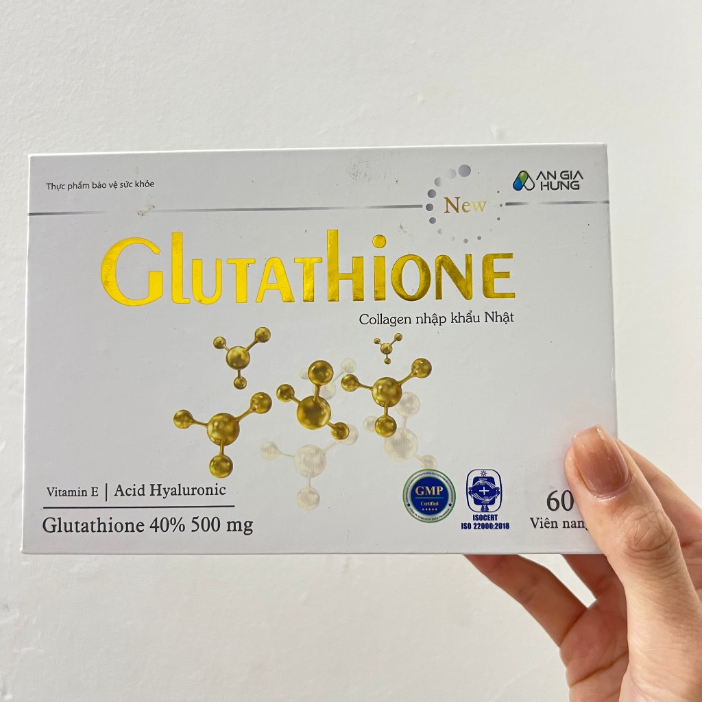 Viên Uống GLUTATHIONE - Hộp 60 viên - Giúp trắng da Collagen Nhập Khẩu Nhật Làm Trắng Giảm Nám Mờ Nh