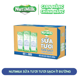 Thùng 48 Bịch 220mL/ Hộp 180mL NutiMilk Sữa Tươi sạch Ít Đường/ Có đường - NUTIFOOD - YOOSOO MALL