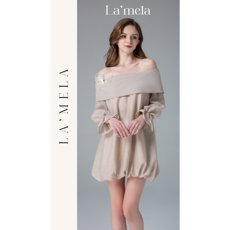 <La’mela> Đầm bí đính bướm đá 3d < THIẾT KẾ ĐỘC QUYỀN>