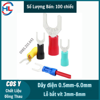 Cos y bọc nhựa, đầu cos chữ y, cos chẻ, cos càng cua [ 100 chiếc ]