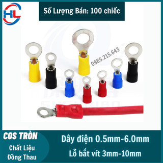 Cos tròn bọc nhựa, đầu cos chữ o, cos tròn [ 100 chiếc ]