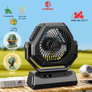 Quạt tích điện đa năng 3 chế độ gió, pin từ 4 đến 12h sử dụng, dùng cắm trại, quạt để bàn tiện lợi