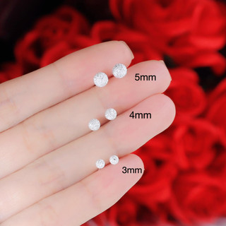Bông tai nụ bạc , kiểu dáng quả cầu bạc , sang trọng , cá tính - jena sliver