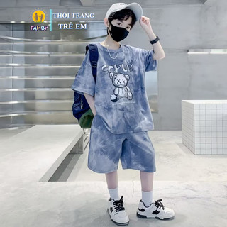 Đồ bộ bé trai size đại FAMBY set bộ đồ thể thao thoáng mát mùa hè thời trang trẻ em 17-52kg