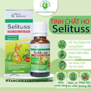 Tinh chất ho, siro ho selituss 20ml, hỗ trợ giảm ho, long đờm, giảm đau rát họng cho trẻ - canxiunical