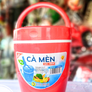 Gào mên 1500ml Tân Lập Thành. Hộp cơm kèm muỗng có quai xách. Cà mèn nhựa Tân Lập Thành.