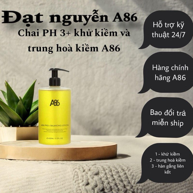Chai PH 3+ khử kiềm và trung hoà kiềm A86 dung tích 450ML không mùi