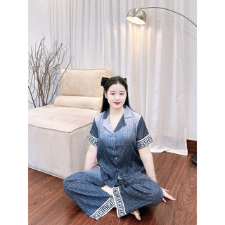 Tiệm nhà Mia-Pyjama lụa phối hoa cam