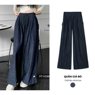 Quần jean giấy ống suông rộng dáng đứng phom rộng BUN222