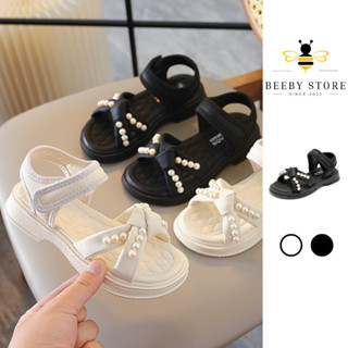 Sandal Quai Đính Ngọc Cho Bé Phong Cách Tiểu Thư Công Chúa Dép Sandal Cho Bé Gái 2 Màu Trắng Đen Dễ Phối Đồ  XD-765  