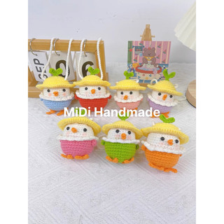 Túi gà đựng tỏi cho bé, túi len, len móc thủ công, túi len handmade, móc khoá handmade