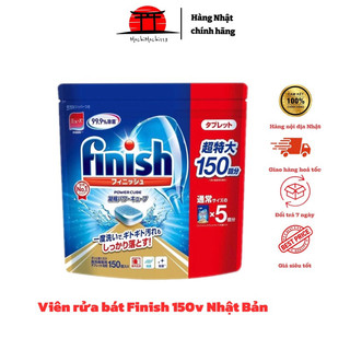 Viên rửa bát Finish Nhật Bản 150v, bột rửa bát Finish