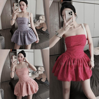 Đầm cúp kẻ babydoll xinh xỉu HÀNG CHUẨN MẪU L1