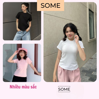  Áo thun Baby Tee trơn dáng ôm chất thun cotton co giãn thoáng mát thiết kế  cổ tròn A5784 