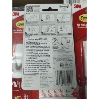 Bộ móc treo dán tường 3M Command 2,2kg
