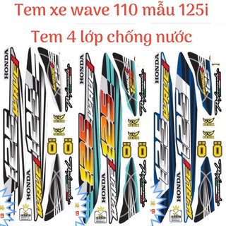 [Nhiều Mẫu Màu]Tem rời WAVE ALPHA 110 phong cách 125i ,tem 4 lớp hàng cao cấp in tặng kèm nhiều hình dán nhỏ