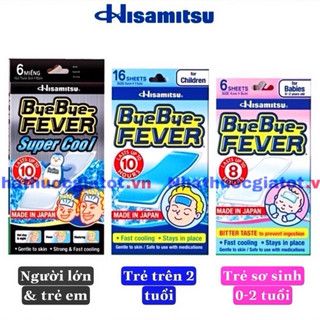 Miếng dán hạ sốt byebye fever hisamitsu - bán lẻ 1 túi 2 miếng