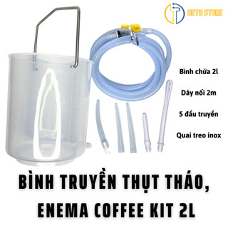 Ca truyền thải độc đại tràng Coffee Enema 2L, Xô truyền Quốc Tế, dụng cụ thụt tháo, Bình truyền nhưạ