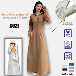 Áo chống nắng nữ toàn thân dáng dài vải umi, áo choàng chống nắng váy liền thân 1 lớp mẫu mới nhất  2024  dày dặn loại 1