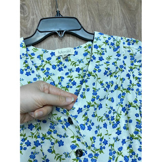 ĐẦM MIDI CHẤM BI TAY NƠ EO THUN Xk (update: 2 màu)