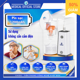 Máy xông mũi họng cầm tay Pin sạc 1200 mAH- Máy xông khí dung cho bé Chido