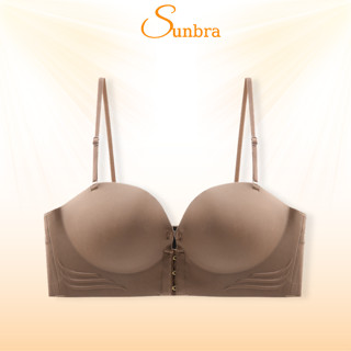Áo Ngực Không Dây Cài Trước Đệm Dày 5cm Siêu Nâng Ngực Bản To Che Mỡ Thừa Kèm Dây Vai SUNBRA 946