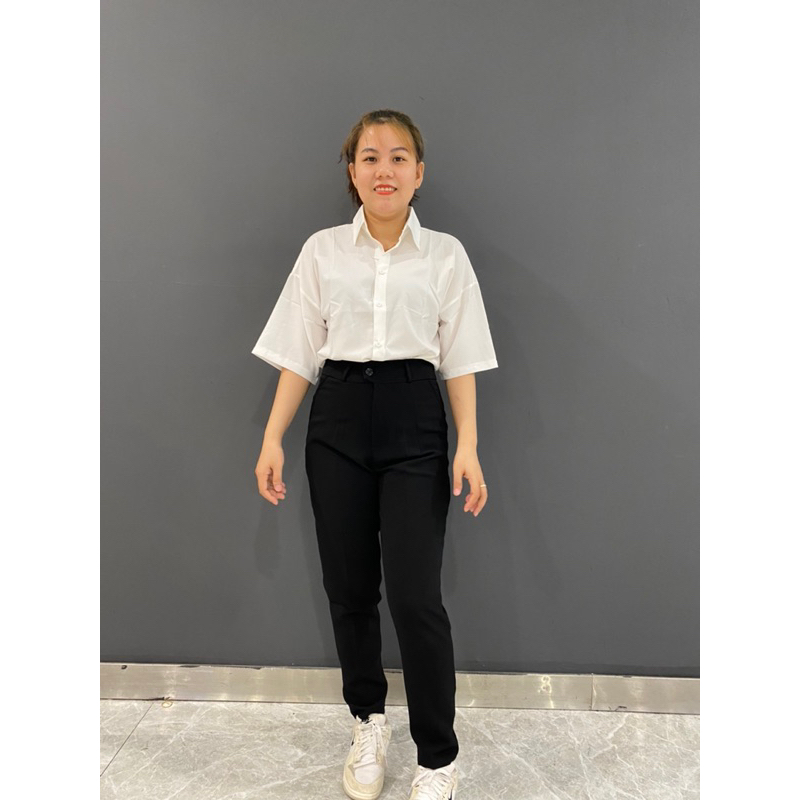 QUẦN TÂY BAGGY CÔNG SỞ LƯNG CAO ( có size đại) MÀU ĐEN