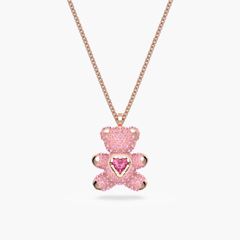 DÂY CHUYỀN SWAROVSKI GẤU CHÍNH HÃNG PINK TEDDY PENDANT