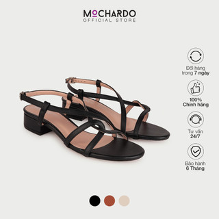 Giày Sandal Nữ Cao Gót Vuông MOCHARDO MC.111 Quai Dây Đan Chéo 3cm -  Hàng chính hãng