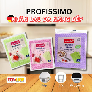 Khăn lau đa năng nhà bếp profissimo hàng đức, loại 10 khăn, 5 khăn lau bếp, chén, bát, kính ô tô, màn hình ti vi tomlige