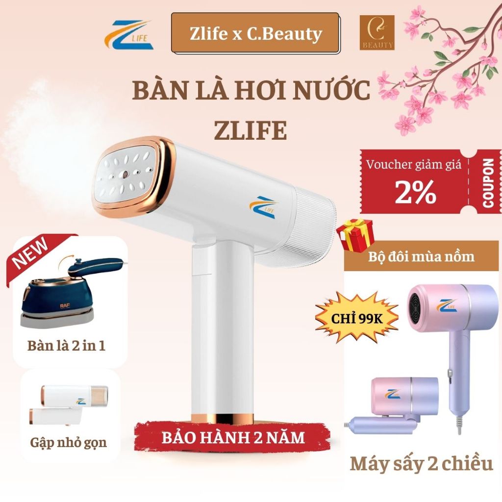 Bàn ủi hơi nước Zlife, Bàn là hơi nước cầm tay chính hãng, máy ủi hơi nước cầm tay dễ dàng để cất vào vali hoặc ngăn kéo