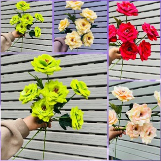 Cành hoa hồng loại 5 bông cao 70cm