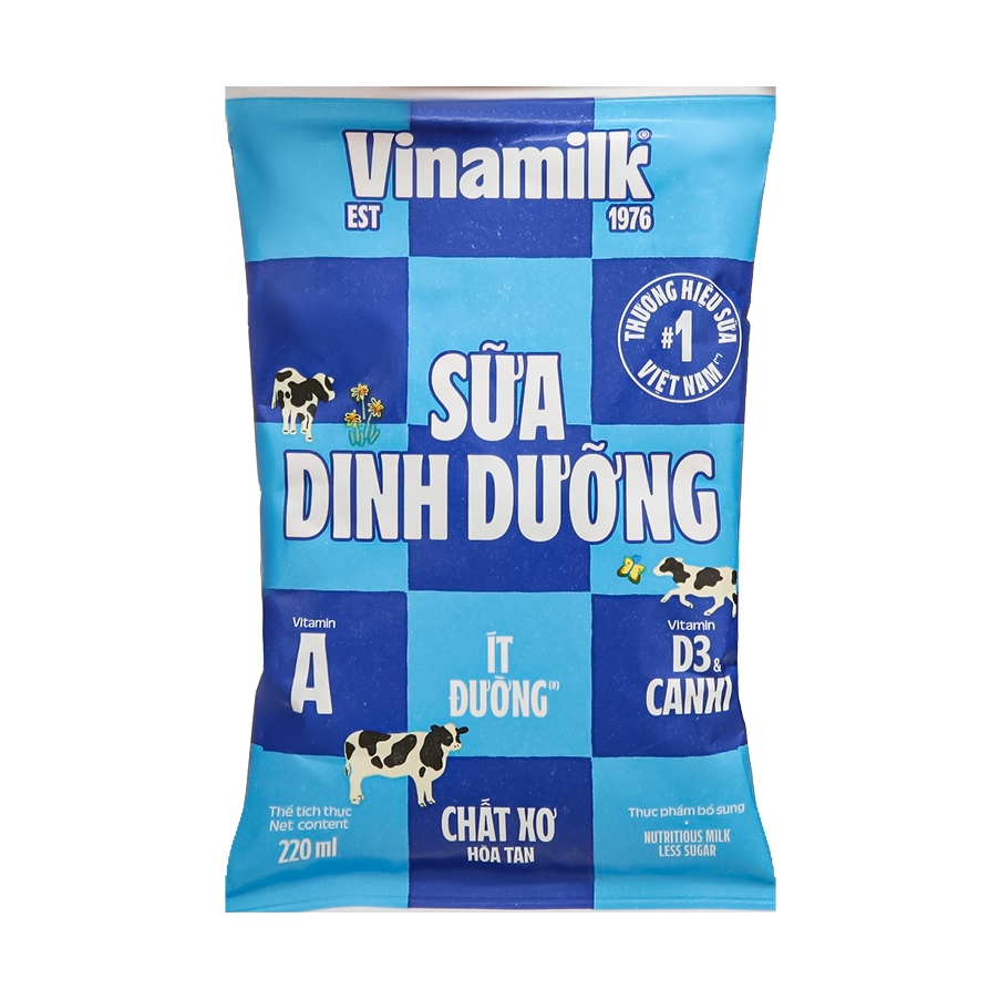 (Hàng giảm giá HSD: 03/04/2024) Sữa tươi tiệt trùng ít đường Vinamilk 100% sữa tươi 220ml