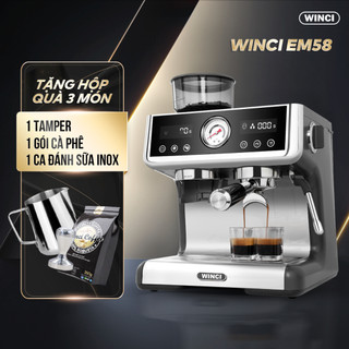 Máy Pha Cà Phê Tự Động Winci EM58, 20 Bar, Pha Espresso, Latte, Capuchino. Bảo Hành 2 Năm.