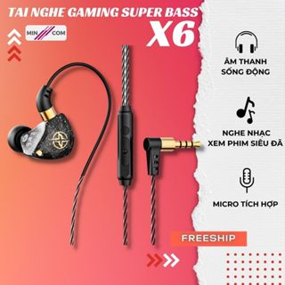 Tai Nghe Có Dây Nhét Tai Có Mic MinCom X6 Chống Ồn ZIYOU Âm Thanh Siêu Hay Bass Khủng Nghe Nhạc Xem Phim Cực Đỉnh