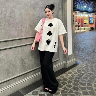 Sét bộ áo thun kèm quần dài mix quần ống suông sét bộ 3 bích siêu xinh phong cách hàn quốc thuunisex m943