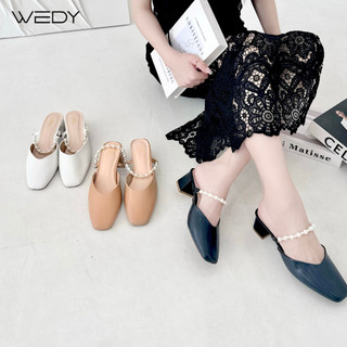 Sục nữ quai ngọc mũi vuông cao 5 phân, giày sục cao gót wedy phong cách tiểu thư wd2320